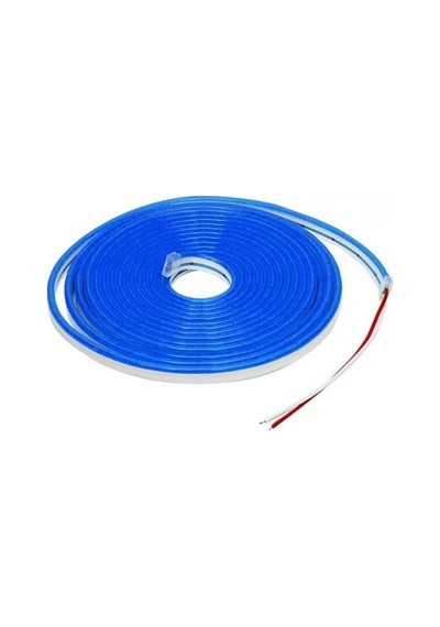 5 Metre Esnek Neon Led Şerit 12 Volt 6x12mm Mavi