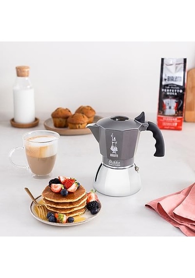 Brikka İndüksiyon: 4 Cups Ocak Üstü Bol Köpüklü Espresso Pişirici - 170ml - Alt Hazne: Dış Paslanmaz Çelik İ