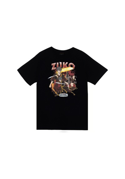 Avatar The Last Airbender Zuko Baskılı %100 Pamuk Unisex Siyah T-shirt SIYAH