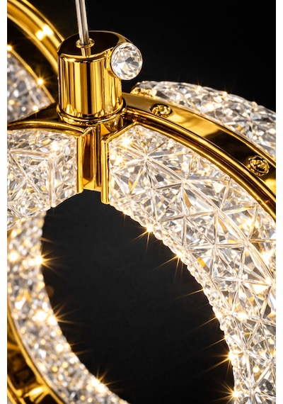 Athena Model 4 Lü Gold Kaplama 3 Renk Kumandalı Salon Mutfak Oturma Yatak Odası Modern Led Avize Sarı