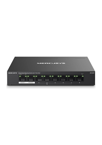 Tp-link Mercusys Ms108gp 7 Port 10-100-1000 Mbps Poe+ Switch Metal Kasa Kdo