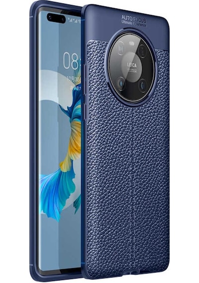 Huawei Mate 40 Pro Kılıf Zore Niss Deri Desenli Silikon Kılıf