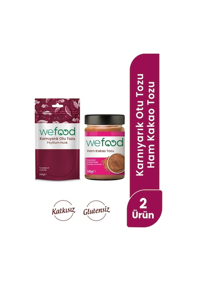 Wefood Ham Kakao Tozu 140 Gr+ Wefood Organik Karnıyarık Otu Tozu 200 Gr 8683347038107