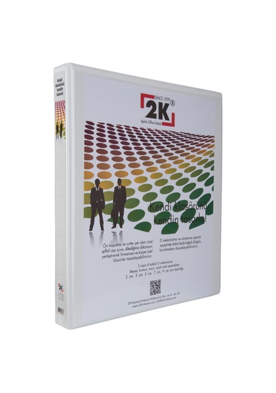 2K Evrak Sunum Tanıtım Firma Klasörü A4 Pvc 3 cm 4 Halkalı 250 Yaprak Kapasiteli Ring Binder File 27,5x32 CM BEYAZ
