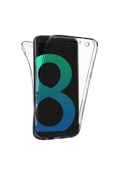 Galaxy S8 Plus Kılıf 360 Tam Koruma Şeffaf Silikon Renksiz