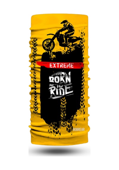 Bobrear Sarı Extreme Motocross Desenli Çok Amaçlı Buff Bandana Boyunluk Çok Renkli