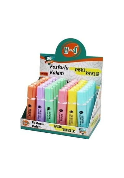 U-4 Fosforlu Kalem Pastel U4-1075 36 Lı Stand Diğer
