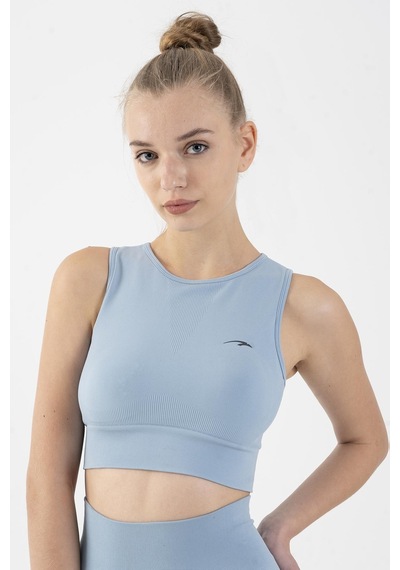 Maraton Active Slimfit Kadın Atlet Yaka Kolsuz Training Sislimavi Bra 813034-Sislimavi