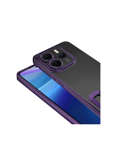 Xiaomi Redmi Note 14 4g Kılıf Kamera Lens Korumalı Logo Gösteren İnce Hafif Pazarplus Derin Mor