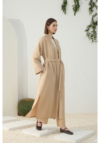 Aker Camel Kuşaklı Rahat Kalıp Sabahlık Camel Camel