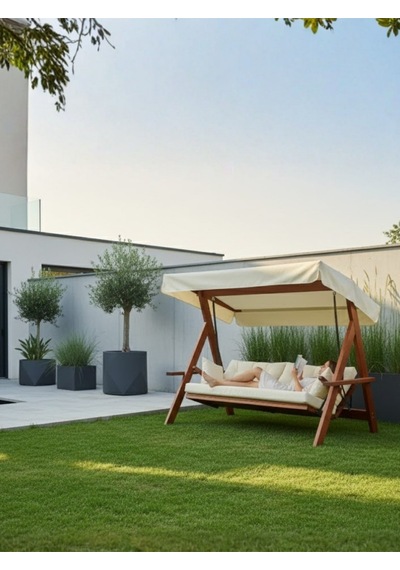 Lyon 2400 4 Kişilik Ahşap Bahçe Salıncağı, Balkon Teras Salıncağı, Yatak Özellikli Antrasit Lyon 2400 4 Kişilik Ahşap Bahçe Salıncağı, Balkon Teras Salıncağı, Yatak Özellikli Antrasit