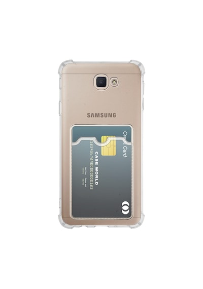 Samsung Galaxy Uyumlu J7 Prime 2 Kapak Kamera Korumalı Kartlıklı Darbe Emici Özellikli Şeffaf Silikon Kılıf