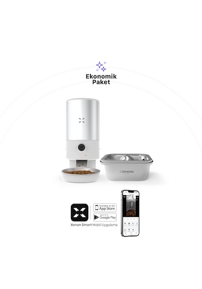 Xenon Smart Akıllı 5lt Kedi Mama Kabı Su Pınarı 2'li Pet Seti