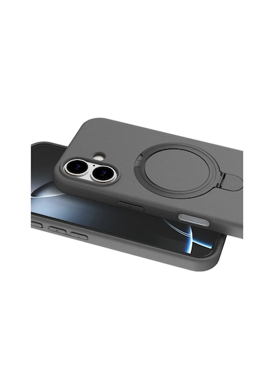 Newface - 523 - Apple İphone 17 Regal Magsafe Standlı Kapak - - Csmo-tex - Titan Gri