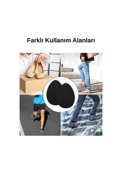 Siolanzi Ayakkabı Altı Yapışkanlı Kaydırmaz Ped 2 Adet Siyah