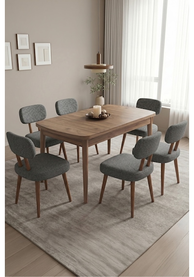 Hopii 80x132 Açılır Kelebek Masa 6 Sandalye Mutfak Masası Takımı, Yemek Masası Takımı Antrasit Hopii 80x132 Açılır Kelebek Masa 6 Sandalye Mutfak Masası Takımı, Yemek Masası Takımı Antrasit
