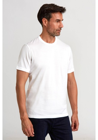 Bisse Erkek O Yaka T-shirt Beyaz Tsnos24y24101 D01 Beyaz