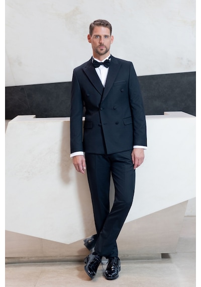 Morven Erkek Siyah Kruvaze Sivri Çıkma Yaka Slim Fit Damatlık 25mc055001001 Siyah