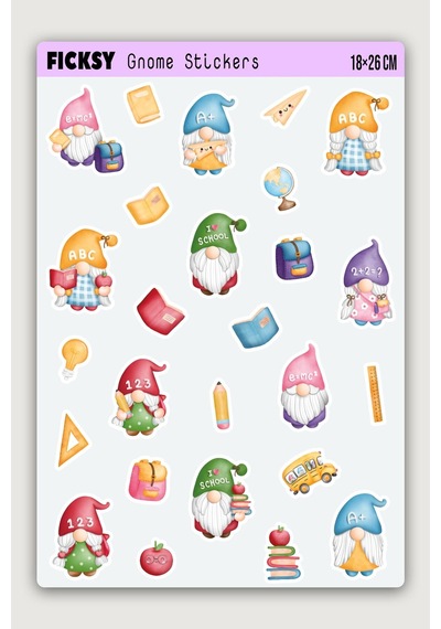 Sevimli Öğrenci Cücesi Sticker Seti - 26 Adet Etiket Çıkartma Diğer