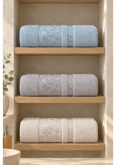 Bamboo Garden Bambu Pamuk Karışımlı El Yüz Havlusu 50x90 Cm 3 Lü Set - Bamboo Breeze Çok Renkli