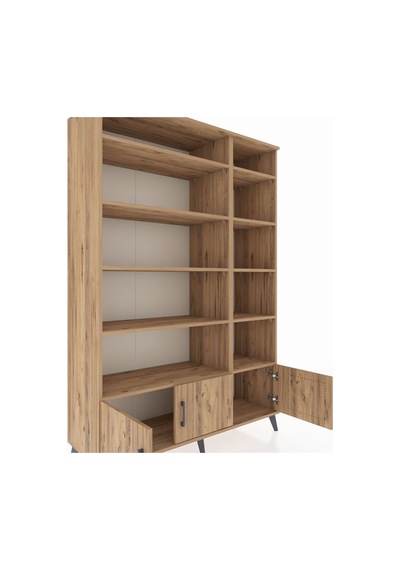 Hyperion Dolap 10 Raflı 3 Kapaklı 132x44x195 Çam-çam/çam Çam