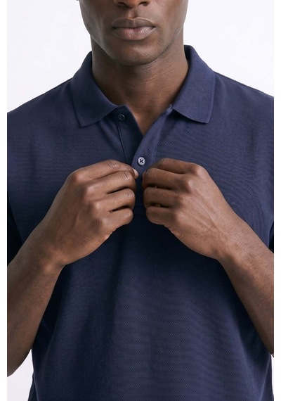 Barrels And Oıl Erkek Polo Yaka Pike T-shirt - Lacivert Lacivert