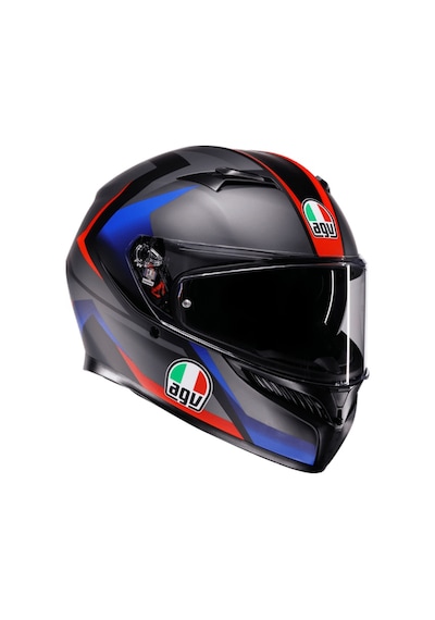 Agv K3 Mplk Strıga Matt Black Blu Red Kapalı Kask Renkli