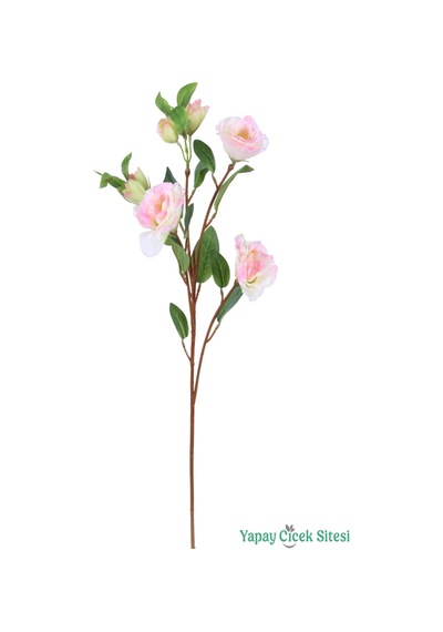 Yapay Çiçek Sitesi Yapay Lisyantus Dalı 70cm Krem Pembe