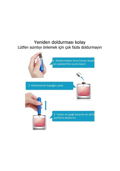 Doldurulabilir Mini Parfüm Şişesi 5 Ml - Cep Parfüm Şişesi