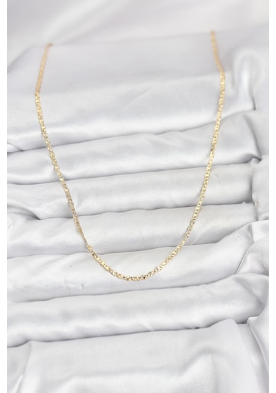Cm 14k Gold Renk Pirinç Lazer Model 60 Cm Kadın Kolye - Lisinya altın