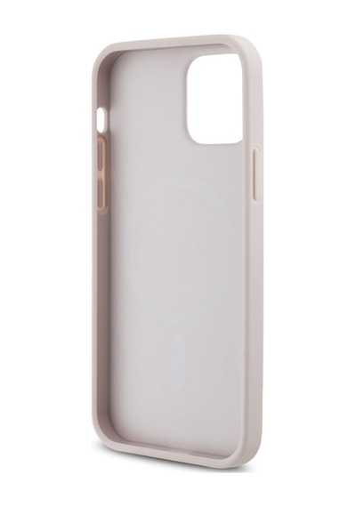 Apple Uyumlu iPhone 12 Pro Uyumlu Kılıf Guess Lisanslı Magsafe Şarj Özellikli Small 4g Classic Kapak Pembe -