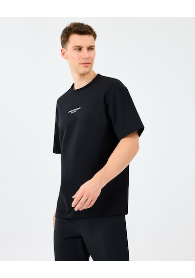 Skechers M Graphic Tee Reflect Logo Oversize T-shirt Erkek Siyah Tshirt S231094-3817 Siyah