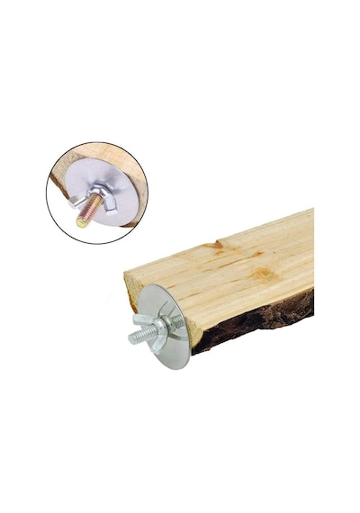 2 Paket Kuş Standı Ahşap Eğlence Platformu Doğal Ahşap Tünek