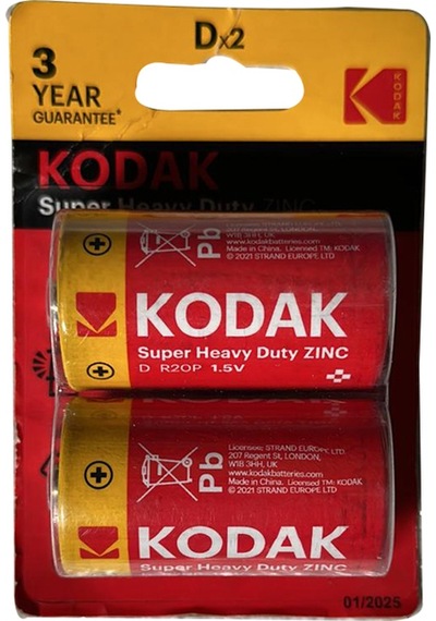 Kodak Super Heavy Duty D Boy (R20) Pil 2'li