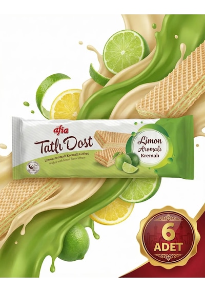Afia Tatlı Dost Limon Kremalı Gofret 6x140 Gr