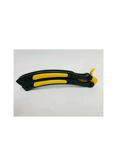 Cs2 Kelebek/butterfly Bıçak Plastik Sarı Oyuncak 3d Keskin Değil