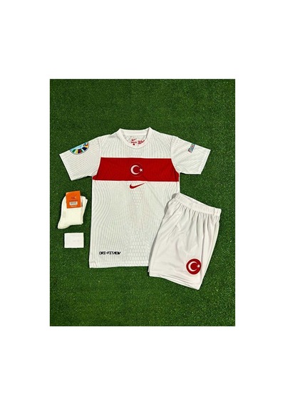 Türkiye Euro 2024 Orkun Kökçü Çocuk Forması 4'lü Set Beyaz Çok Renkli