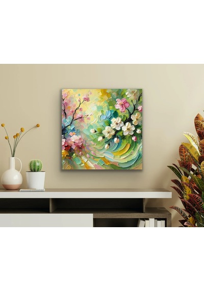 Buradabulabilirsin İlkbahar Mevsimi Kanvas Tablo 60x60cm Bbz Çok Renkli