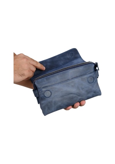 Mft Leather Hakiki Deri Unisex El Çantası Boliva 9874 Tiguan Lacivert