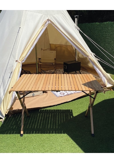 Campout Katlanır Ahşap Kamp Masası Ahşap