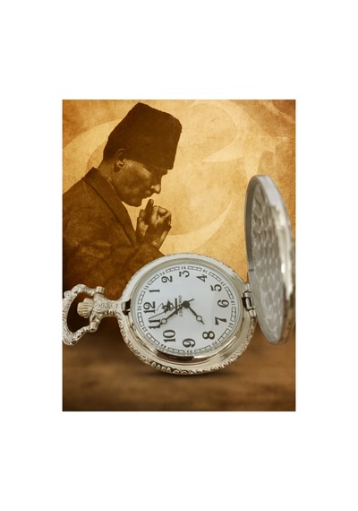 Mustafa Kemal Atatürk'lü Köstekli Cep Saati Gümüş - 48844891 Metalik