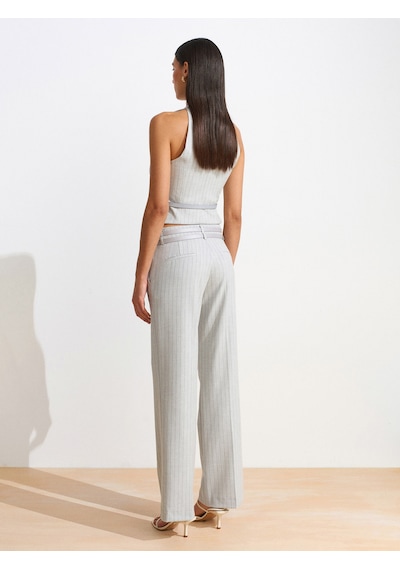 Dilvin 72129 Çift Kemerli Pantolon-gri Gri