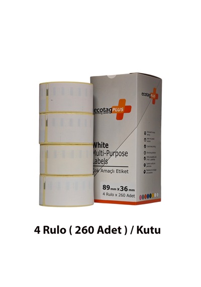 Ecotagplus Dymo Muadili Etiket - 89 Mm X 36 Mm - 4 X 260 Adet - Eko Paket - 99012 1