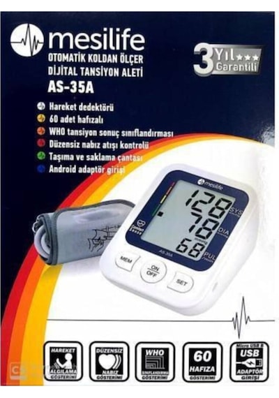 Mesilife AS-35A Tam Otomatik Üst Koldan Ölçer Tansiyon Aleti