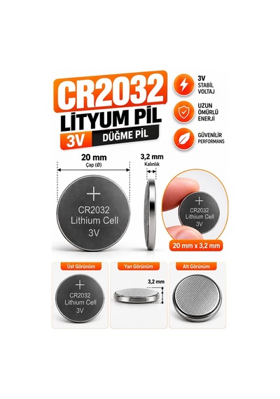 Cr2032 Pil 3v 5 Adet Rio Cr 2032 Para Pil Lityum Düğme Pil Araba Kumandası Baskül Tartı Pili Saat Oyuncak Cihaz Pili