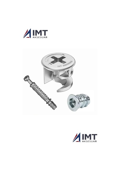Tr İmt Aksesuar Zamak Metal Dübelli Minifix Gövde Mil Ve Dübel Seti - Mobilya Ve Dolap Bağlantı Elemanı 30 Takı Diğer