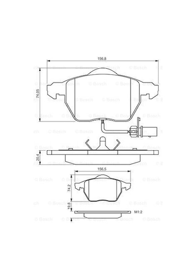 BOSCH 986495241 Fren Balatası Ön Fişli Büyük Tip Passat A4 A6 97-04 Gdb1307 0986Tb2018