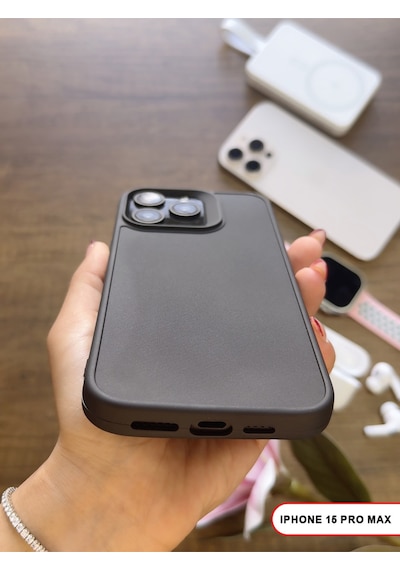 Apple iPhone 15 Pro Max Uyumlu Kamera Korumalı Darbeye Dayanıklı Renk Atmayan Keep Silikon Kılıf Siyah
