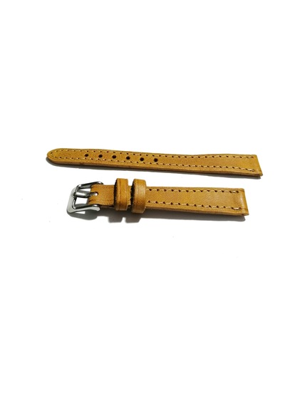 Fado&her Saate Uyumlu Hakiki Deri Bayan Saat Kordonu Sarı 12 Mm 442 Sarı