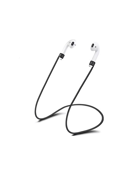 Apple Airpods Ve Airpods Pro İçin Silikon Boyun Askısı, Kaybolma Önleyici Sporcu Kulaklık İpi Siyah